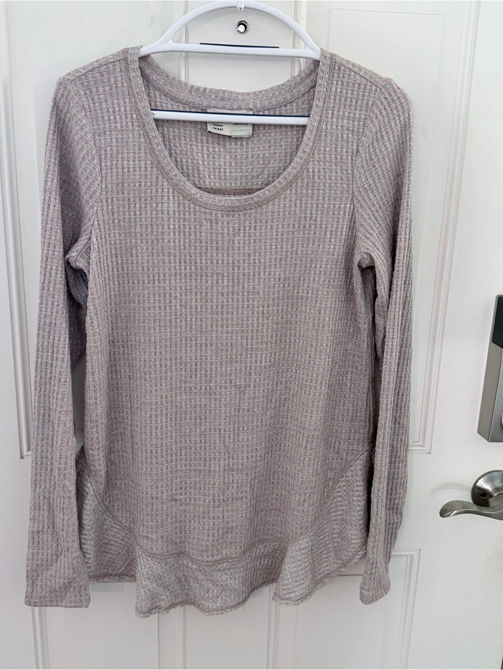 Saturday Sunday Anthropologie Waffle Knit Sweater M | Tan